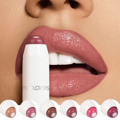 2-in-1 Nude Lipstick Matte Red Lip Balm Moisturizing 6 Color
