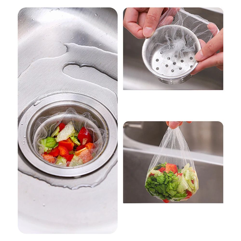 100PCS Sink Filter Kitchen Anti-Blocking Net Bathroom Sewer