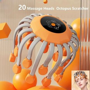 Orange Scalp Massager Light Heads Red Vibrating Massage