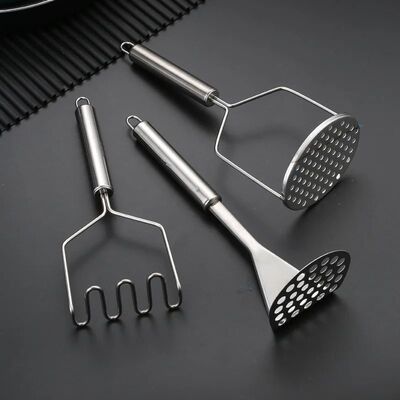 Stainless Steel Potato Masher Manual Fruit Vegetable Pressur