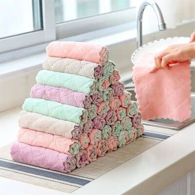 1/10Pcs Super Absorbent Microfiber Handkerchief Towel Kitche