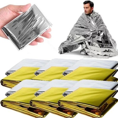 1-10pcs Thermal Survival Blanket Foil Space Blanket Windproo