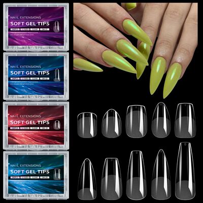 Luxury False Nail Tips Soft Gel Fingertip Semi-matte Capsule