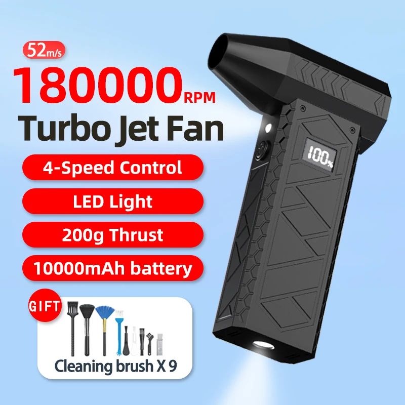 180000RPM Mini Turbo Jet Fan Electric Air Duster Adjustable