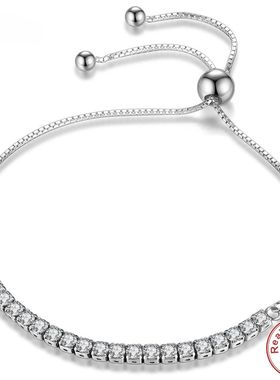 925 Sterling Silver Bracelet Love Elegant Zircon Tennis  Cry