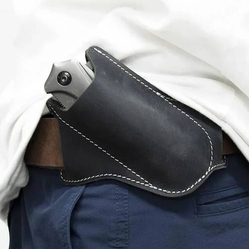 1pcs Leather Anti-scratch Storage Sheath Folding Flick Knife