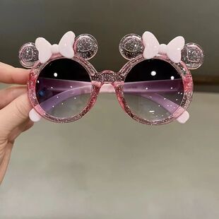 Bow Girls Children New Fashion Crystal Sunglasses rend Cute