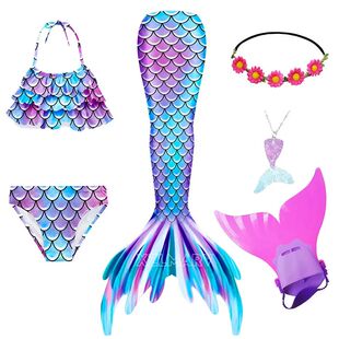 Mermaid Costume for Girl Mermaid Tail for Swimming Can Add M