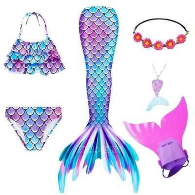 Mermaid Costume for Girl Mermaid Tail for Swimming Can Add M