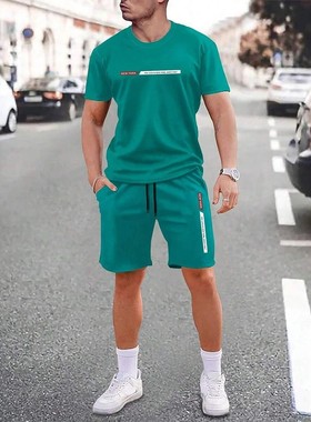 Urban sreet fashion rend men's crew neck short sleeve suit o