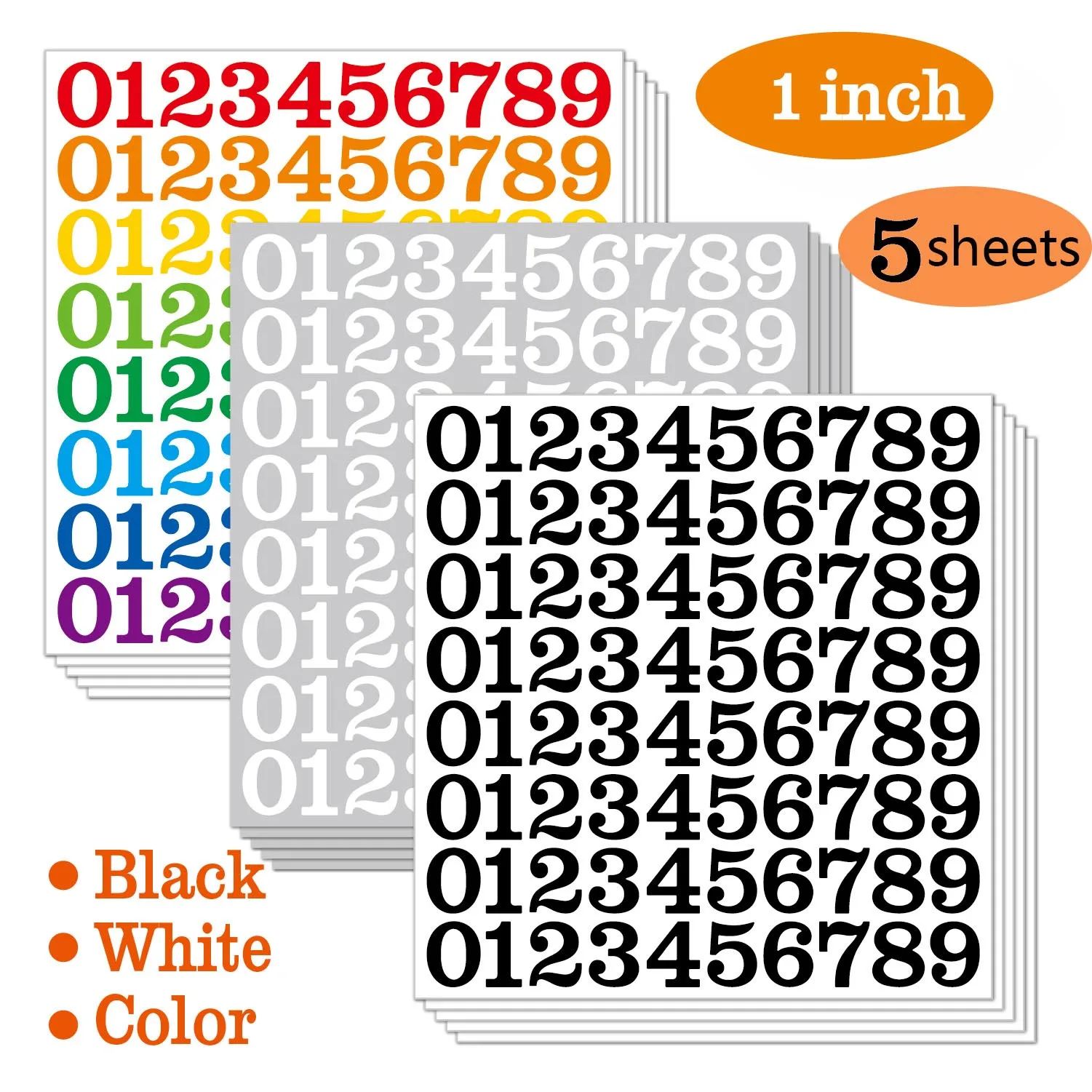 5 Sheets Arabic Number ers 1 Inch Number ers Waterproof Viny