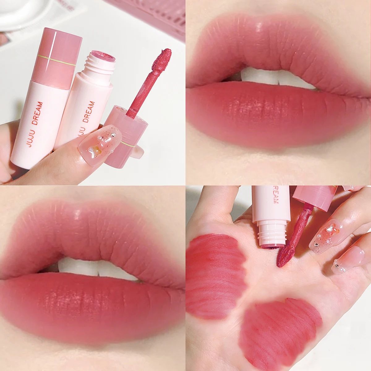 Soft mist milk coffee small milk tube lip glaze air-sensitiv