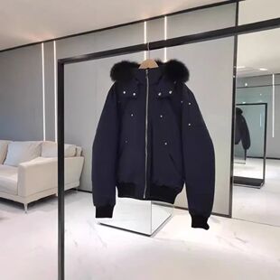 Palm Moose #02 Men's Fox Fur Hooded Bomber Down Jacket 100%