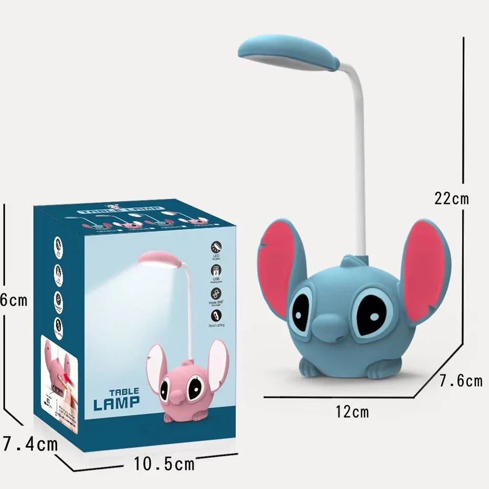 Led Lilo & Stitch Desk Lamp With Pencil Sharpener Foldable L