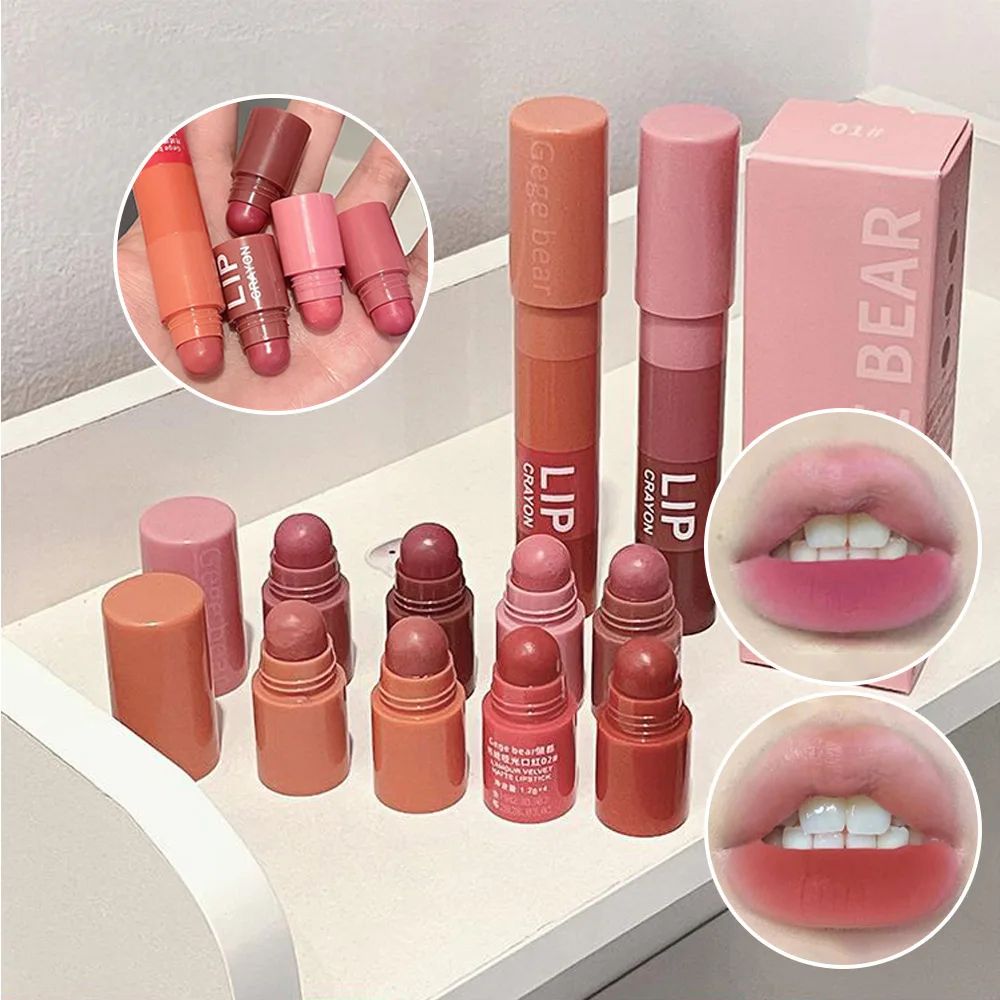 Gege Bear 4 in 1 Velvet Matte Crayon Lipstick Super Stay Mak