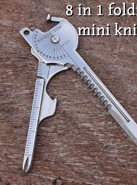 Camping Multi Function Folding Tool Keychain Opener Screwdri
