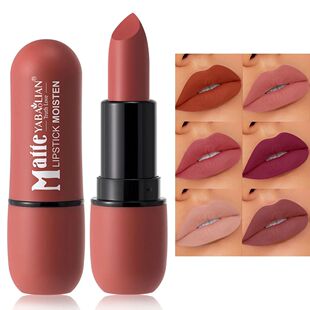 6-Color Matte Lipstick: Velvet Lip Color, Smooth, Waterproof