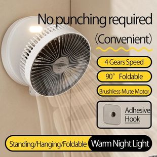 Mini Wall Mounted Foldable Warm Fan With Night Desktop