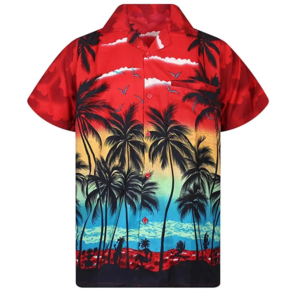 Hawaiian palm rees 3D Print Men Shirt Man/Women Casual Fashi