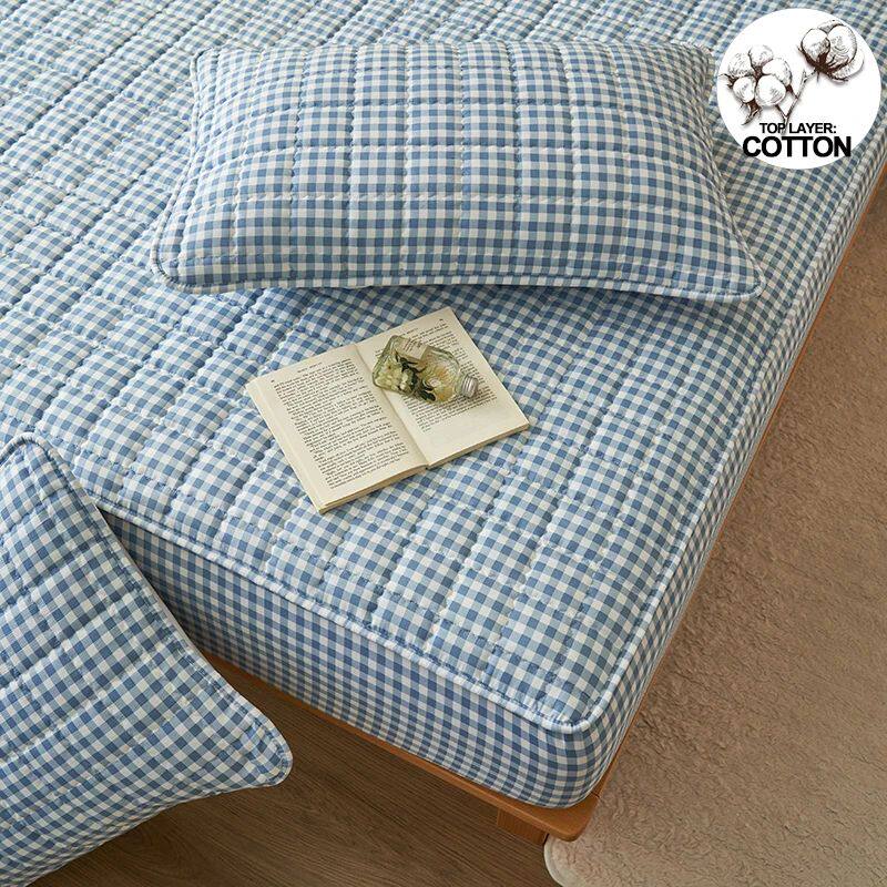 High-Quality Quilted Plaid Matress ver,Matress Protector,- A
