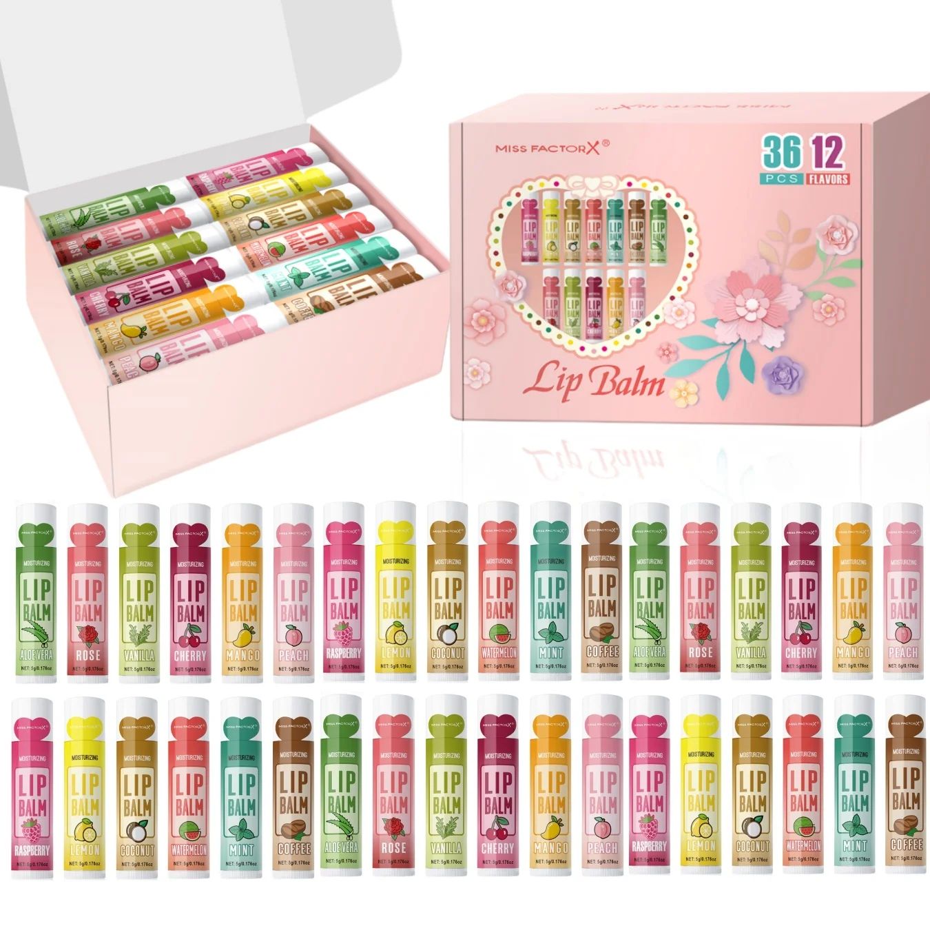 36PCS Moisturizing Lip Balm set  deep moisturizing and brigh