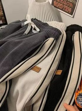 rendy Corduroy Men's Pants Loose-fit Casual Style American V