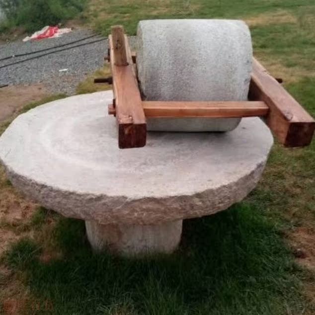 农村老石碾子老式旧碾盘药碾磨盘石磨片石磙复古园林怀旧农具摆件