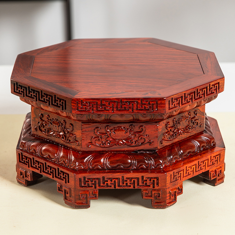 花梨木实木金刚佛像底座