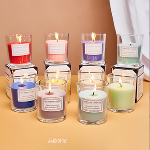 glass candles cup candle 蜡烛 smokeless Oblique Scented
