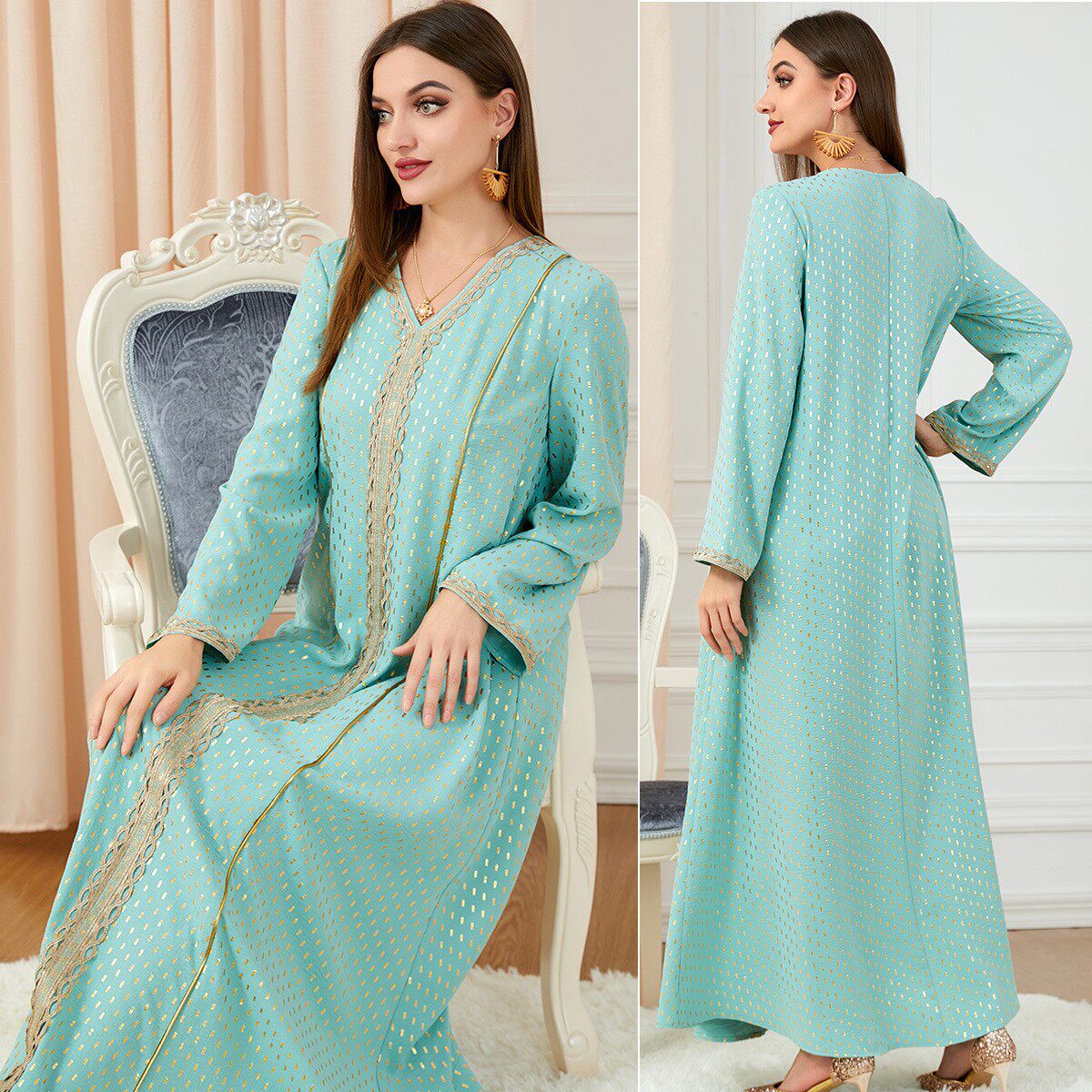 跨境2023新款A字裙女长袍dress