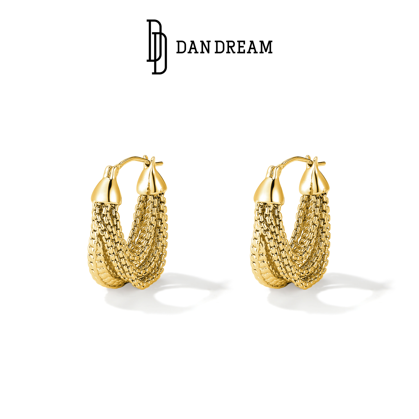 DAN DREAM环绕流苏耳环2025新款爆款高级感轻奢金色耳饰银针耳坠