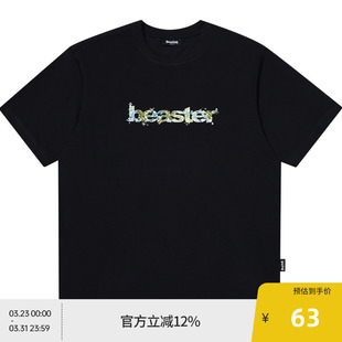时尚 新款 印花情侣上衣 T恤男夏季 BEASTER鬼脸重磅凉感舒适短袖