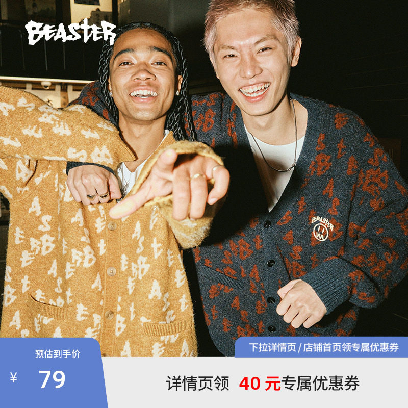 Beaster字母提花针织开衫图片