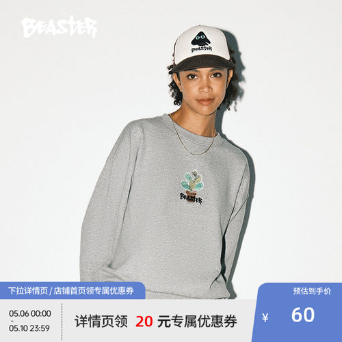 Beaster刺绣仙人掌重磅卫衣