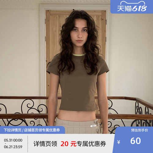 BEASTER重磅舒适修身短袖T恤女25年夏季新款纯棉正肩百搭上衣