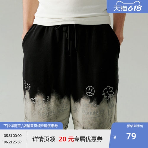 beaster小恶魔休闲短裤宽松复古