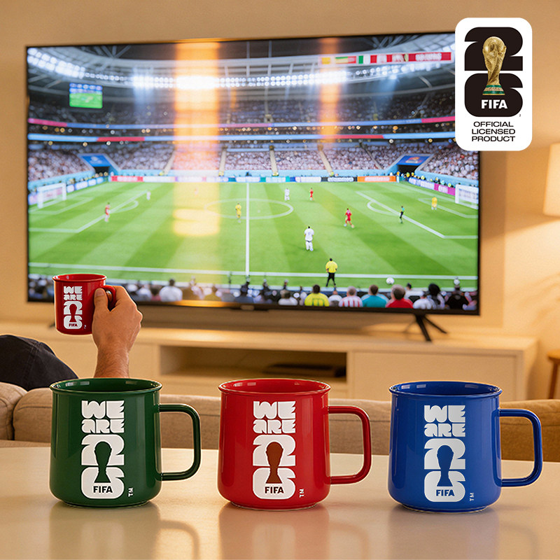 2026美加墨世界杯FIFA官方授权主办国陶瓷马克杯球迷用品创意足联