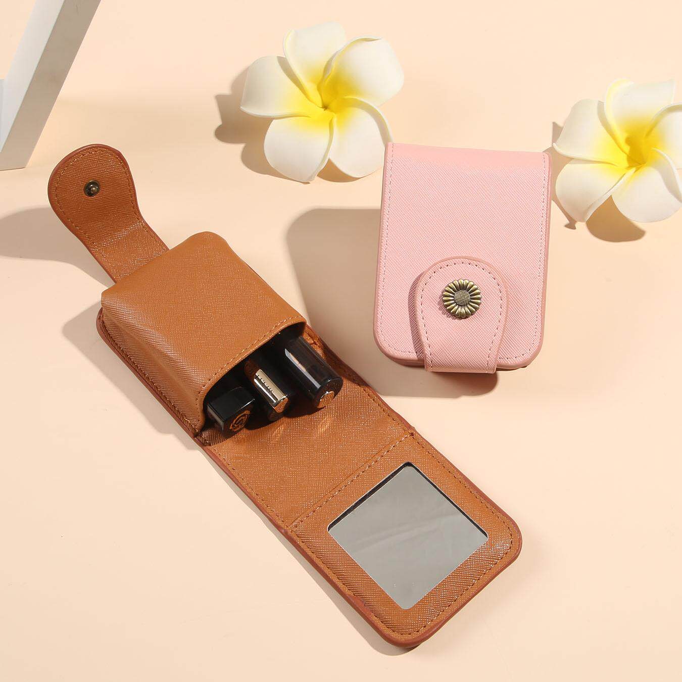 娇雪兰化妆包女生便携随身化妆盒带镜子口红包网红收纳包迷你女包