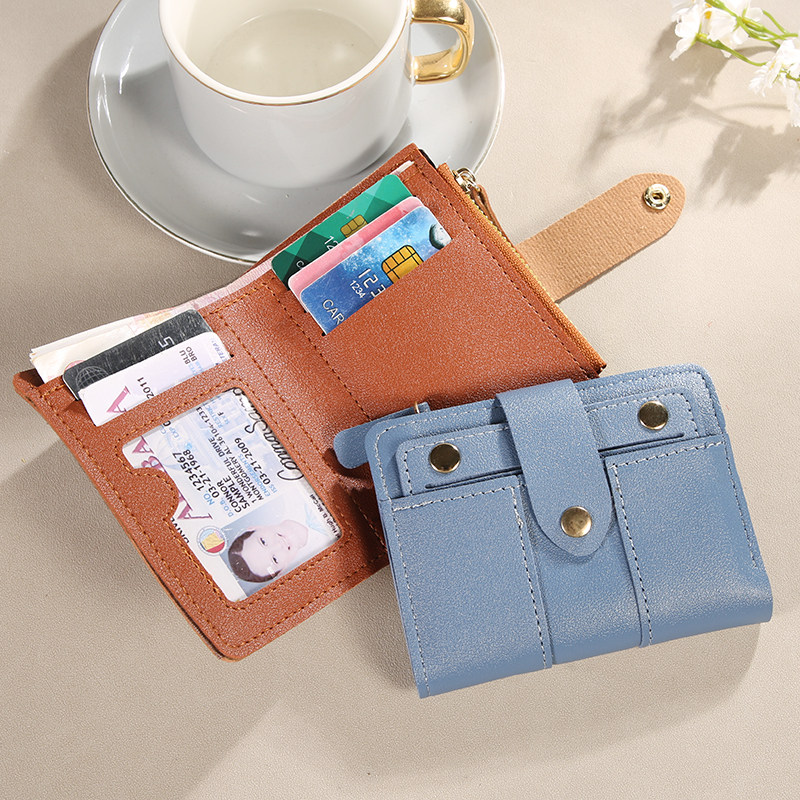 娇雪兰2026新款女士便携双折小钱包收纳袋百搭洋气短款插卡多卡夹