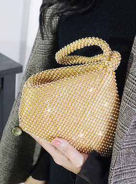 Rhinestone Clutch Fashion Portable Cosmetic Bag Landmine Bag