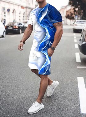 ens Fashion rasuit Set Shorts Summer en 2 iece Outfit Suit C