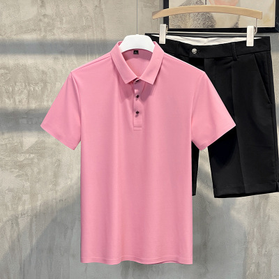 Business Casual Sports Ice Silk Shirt Traceless Men's Turtle