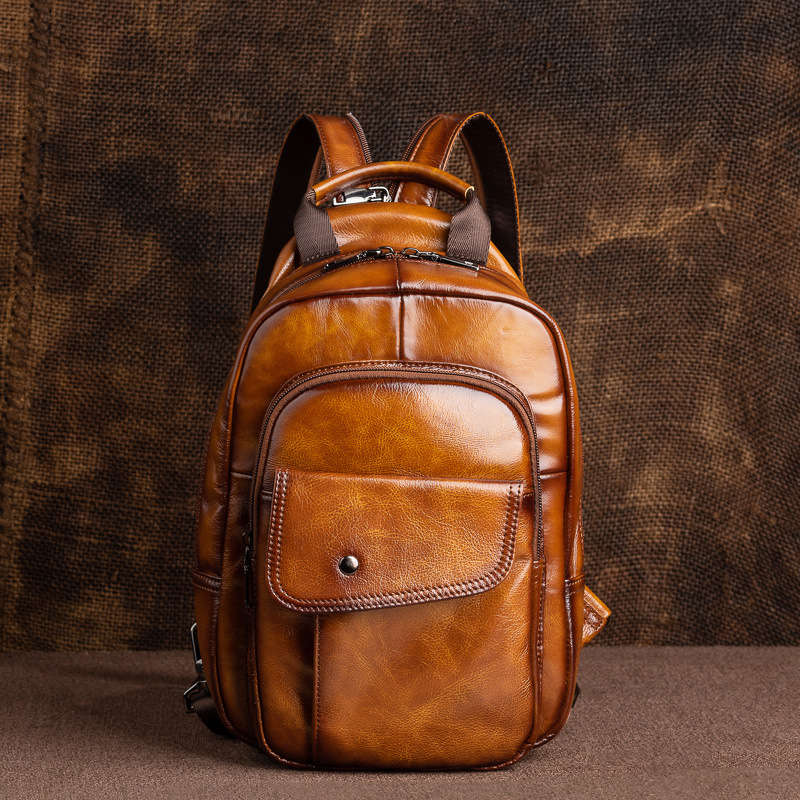 Men's Backpack First-layer Cowhide Backpack For Men Travel M