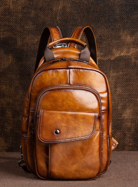 Men's Backpack First-layer Cowhide Backpack For Men Travel M