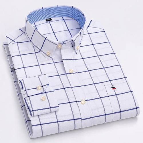 Large size 7XL100%cotton shirts for men Oxford plain Shirt q