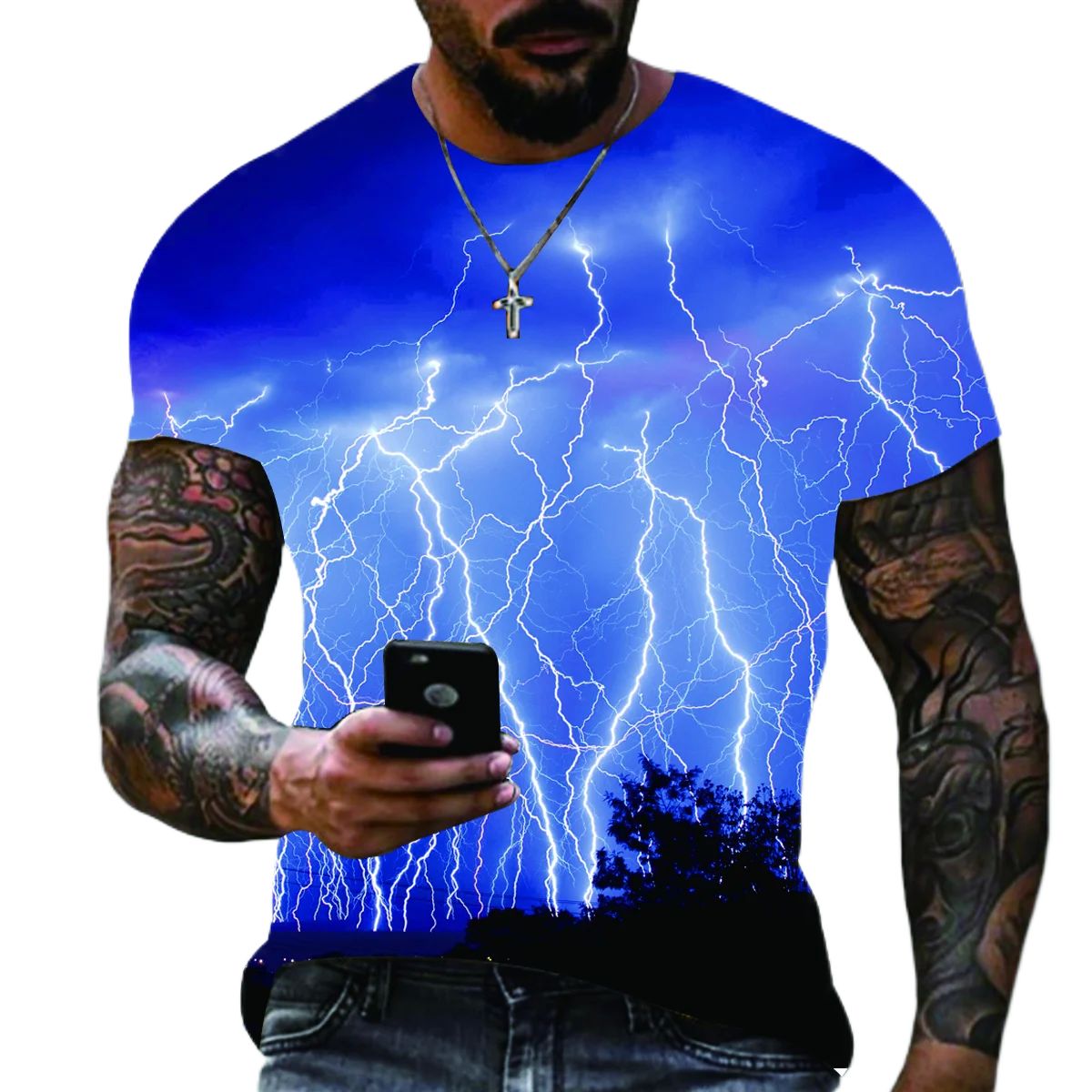 2023 Summer ew en's Oersized -Shirt Casual Lightning Cool 3D