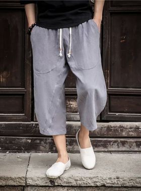 Chinese Loose en's Cotton Linen ants ale Summer ew reathable