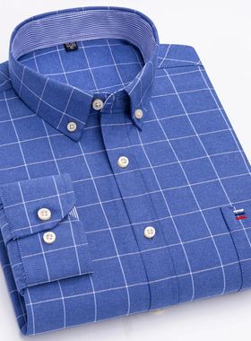 en's 100% Cotton Long Sleee utton Down Che Shirt Single Ches