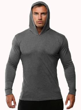 Summer hin Long Sleee ooded European Size en's Fitness s Lei