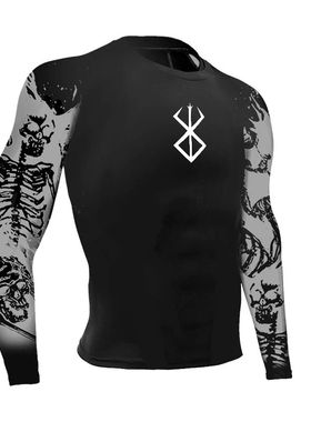 Anime erserk Compression Shirt en ym Workout unning ops nder